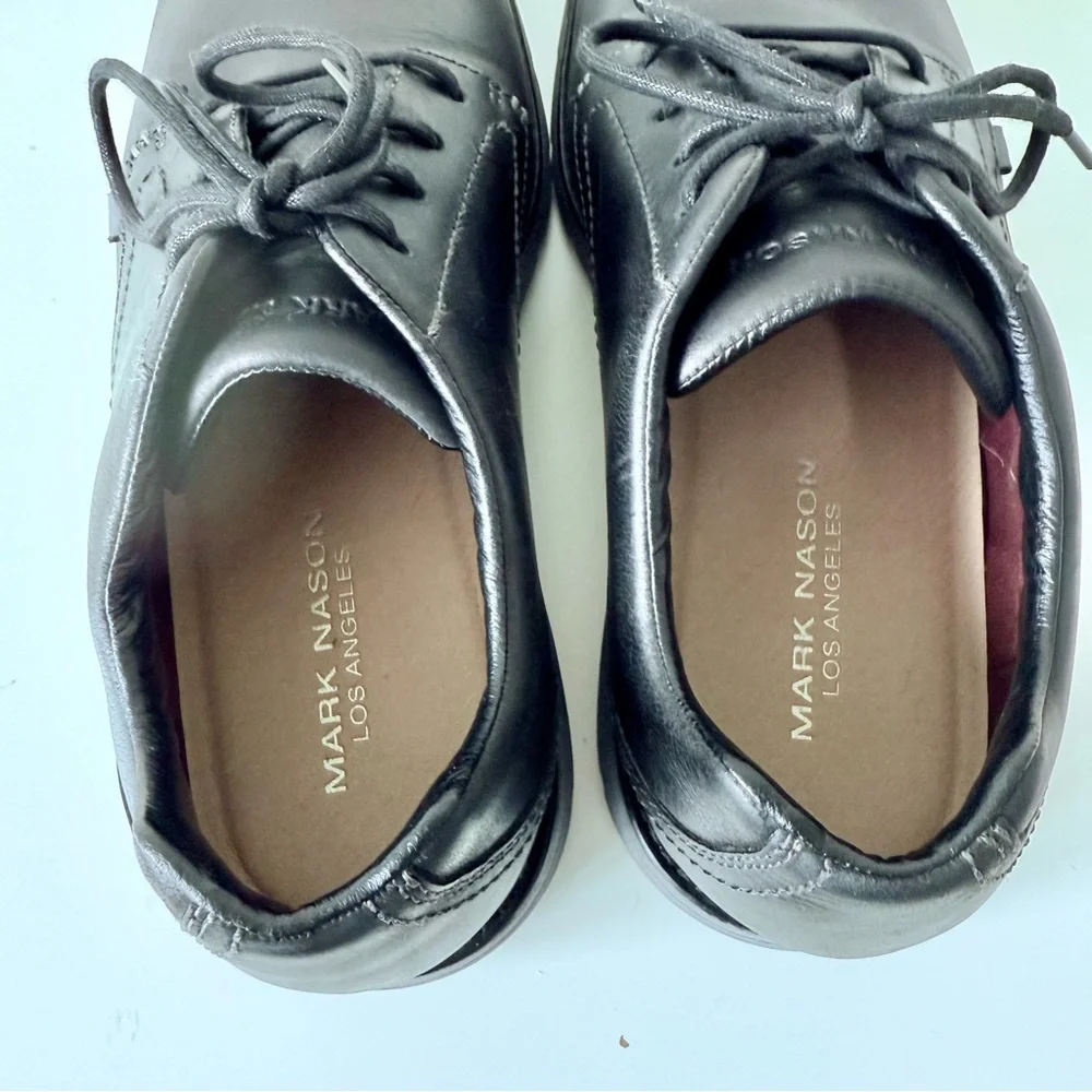 Mark Nason Men’s Lite Lugg Del-Leather Oxford Dress Shoes-Black/Gray Size 10.5